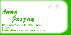 anna jaszay business card